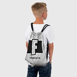 Рюкзак-мешок Символ Fortnite на светлом фоне с полосами, цвет: 3D-принт — фото 2
