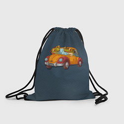 Рюкзак-мешок Веселые лягухи на авто, цвет: 3D-принт