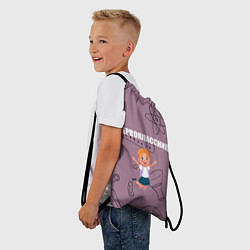 Рюкзак-мешок Первоклассница идет в школу, цвет: 3D-принт — фото 2