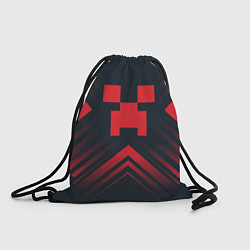 Мешок для обуви Красный символ Minecraft на темном фоне со стрелка