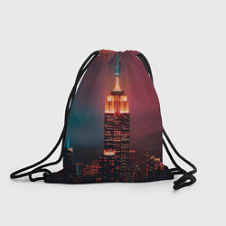Рюкзак-мешок Неоновая ночная башня в городе, цвет: 3D-принт