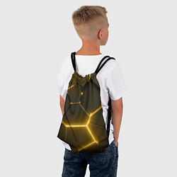 Рюкзак-мешок Золотые неоновые геометрические плиты, цвет: 3D-принт — фото 2