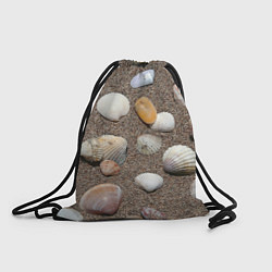 Рюкзак-мешок Композиция из ракушек на песке, цвет: 3D-принт