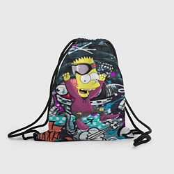 Рюкзак-мешок Спортивный Барт Симпсон на фоне граффити, цвет: 3D-принт