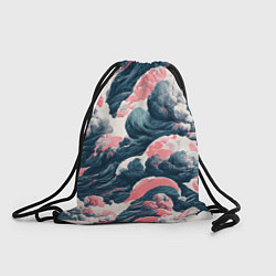 Рюкзак-мешок Красные облачные узоры, цвет: 3D-принт