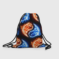Рюкзак-мешок Инь - янь, огонь - вода, паттерн, цвет: 3D-принт