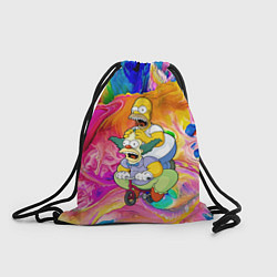 Рюкзак-мешок Гомер Симпсон и клоун Красти едут на детском велос, цвет: 3D-принт