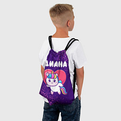 Рюкзак-мешок Диана единорог с сердечком, цвет: 3D-принт — фото 2