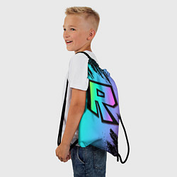 Рюкзак-мешок Roblox neon logo, цвет: 3D-принт — фото 2