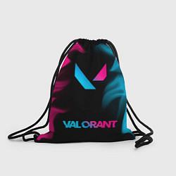 Рюкзак-мешок Valorant - neon gradient: символ сверху надпись сн, цвет: 3D-принт