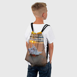 Рюкзак-мешок Ракушка на песочном берегу тихого океана, цвет: 3D-принт — фото 2