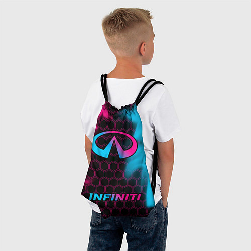 Мешок для обуви Infiniti - neon gradient: символ, надпись / 3D-принт – фото 4