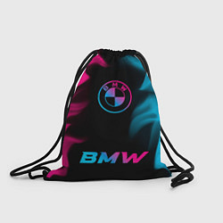 Рюкзак-мешок BMW - neon gradient: символ сверху надпись снизу, цвет: 3D-принт