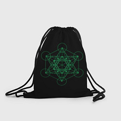 Рюкзак-мешок Куб Метатрона на чёрном фоне, цвет: 3D-принт