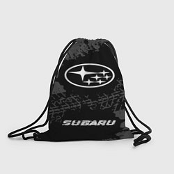 Мешок для обуви Subaru speed шины на темном: символ, надпись