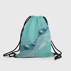 Рюкзак-мешок Голубая геометрическая абстракция Круги и сферы Го, цвет: 3D-принт