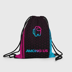 Рюкзак-мешок Among Us - neon gradient: символ, надпись, цвет: 3D-принт