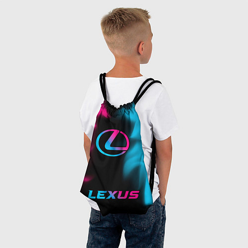 Мешок для обуви Lexus - neon gradient: символ, надпись / 3D-принт – фото 4