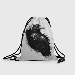 Рюкзак-мешок Черный ворон и брызги, цвет: 3D-принт