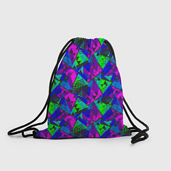 Рюкзак-мешок Неоновый абстрактный геометрический узор, цвет: 3D-принт