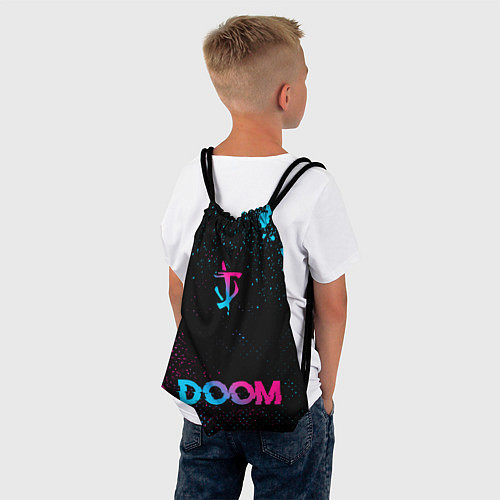 Мешок для обуви Doom - neon gradient: символ, надпись / 3D-принт – фото 4