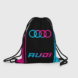 Рюкзак-мешок Audi - neon gradient: символ, надпись, цвет: 3D-принт