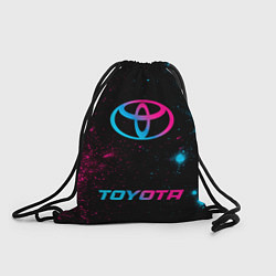 Рюкзак-мешок Toyota - neon gradient: символ, надпись, цвет: 3D-принт