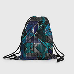 Рюкзак-мешок Сине - черная гранжевая абстракция, цвет: 3D-принт