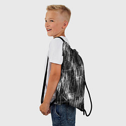 Рюкзак-мешок Черно-белые штрихи, зигзаг, цвет: 3D-принт — фото 2