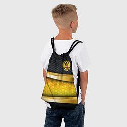 Рюкзак-мешок Black & gold - герб России, цвет: 3D-принт — фото 2