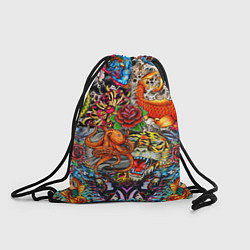 Рюкзак-мешок Красочная иллюстрация, цвет: 3D-принт