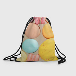 Рюкзак-мешок Разноцветные пирожные Макарон, цвет: 3D-принт