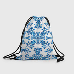 Рюкзак-мешок Гжель узор цветы, цвет: 3D-принт