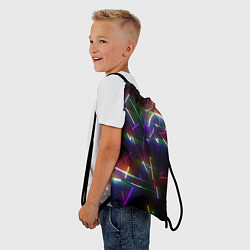 Рюкзак-мешок Разноцветные неоновые линии, цвет: 3D-принт — фото 2