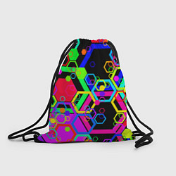 Рюкзак-мешок Разноцветная геометрическая текстура, цвет: 3D-принт