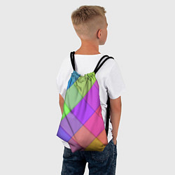 Рюкзак-мешок Геометрический узор из квадратов, цвет: 3D-принт — фото 2