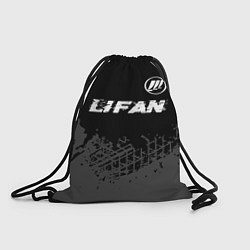 Мешок для обуви Lifan speed на темном фоне со следами шин: символ