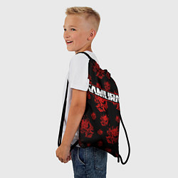 Рюкзак-мешок Samurai - Красный паттерн - Cyberpunk, цвет: 3D-принт — фото 2