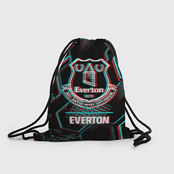 Рюкзак-мешок Everton FC в стиле glitch на темном фоне, цвет: 3D-принт