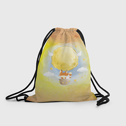 Рюкзак-мешок Лисенок на воздушном шаре, цвет: 3D-принт