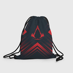 Мешок для обуви Красный символ Assassins Creed на темном фоне со с