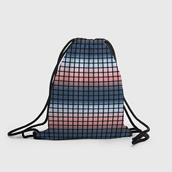 Рюкзак-мешок Разноцветный коралловый с синим узор клетка, цвет: 3D-принт