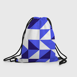 Рюкзак-мешок Абстрактный сине-белый паттерн, цвет: 3D-принт