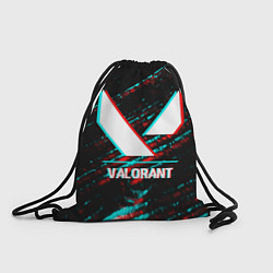 Мешок для обуви Valorant в стиле glitch и баги графики на темном ф