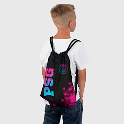 Рюкзак-мешок PSG - neon gradient: надпись, символ, цвет: 3D-принт — фото 2