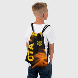 Рюкзак-мешок GTA - gold gradient: надпись, символ, цвет: 3D-принт — фото 2