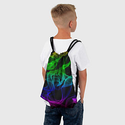 Рюкзак-мешок Разноцветный неоновый дым, цвет: 3D-принт — фото 2