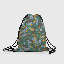 Рюкзак-мешок Цифровой камуфляж - зелено-голубой, цвет: 3D-принт