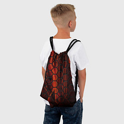 Рюкзак-мешок Соты на красном фоне, цвет: 3D-принт — фото 2