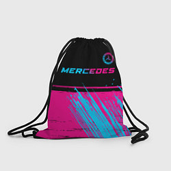 Рюкзак-мешок Mercedes - neon gradient: символ сверху, цвет: 3D-принт